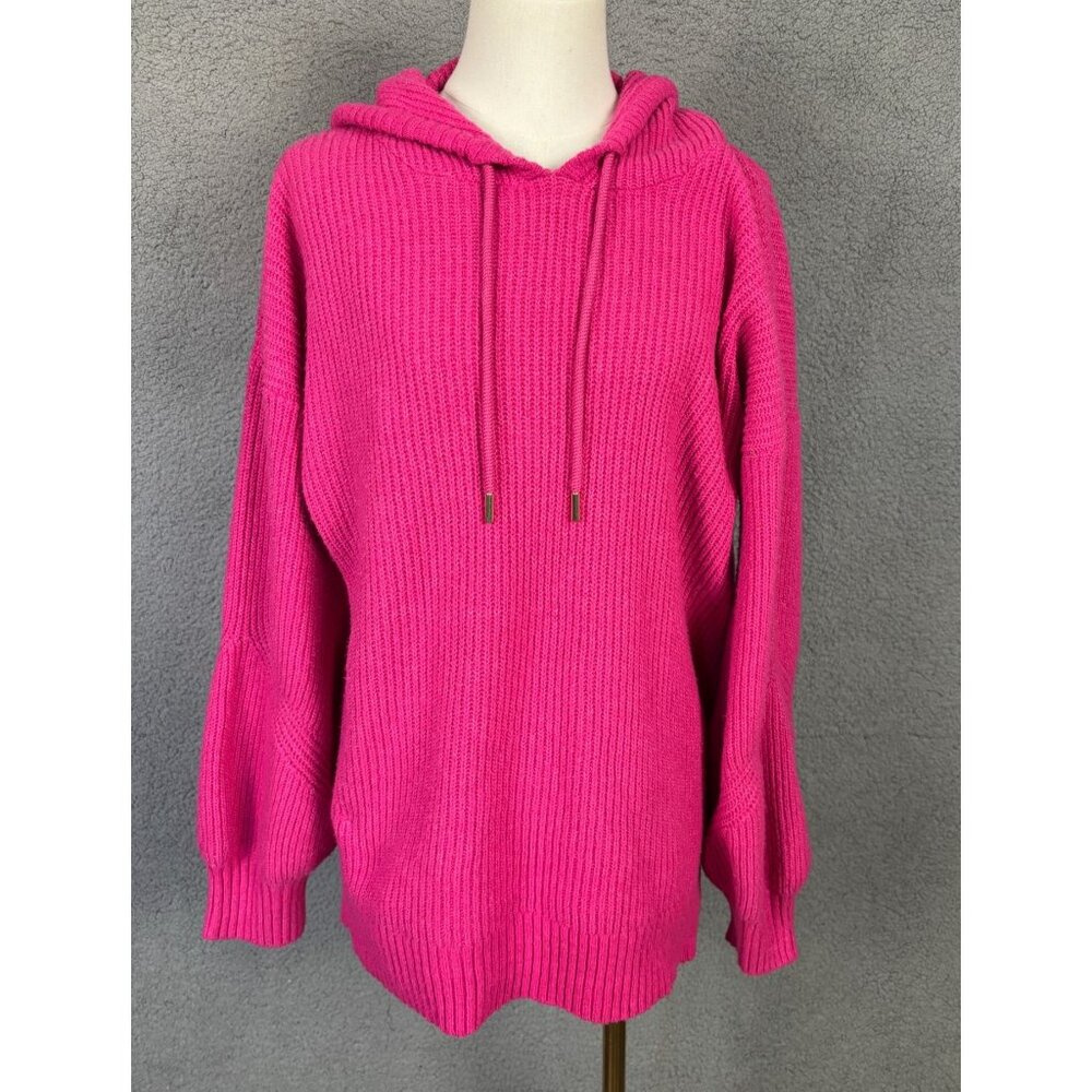 I.n.c. International Concepts Women's Blouson-Sleeve Hoodie Pink Size Large NWI